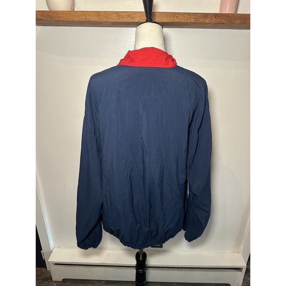 RARE Vintage Perry Ellis Navy America Pull Over Half Zip Windbreaker Jacket Larg - Picture 6 of 9